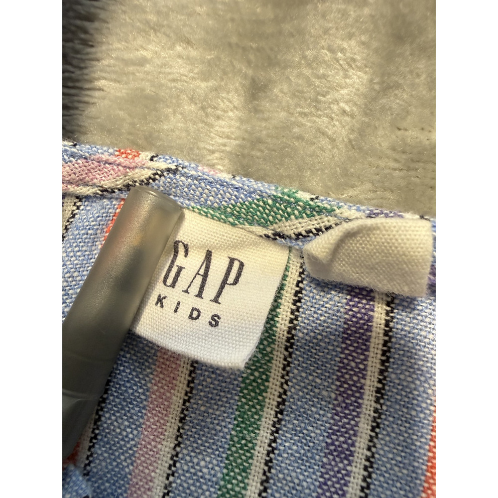GAP‎ Kids Blue Stripe Skirt Set XL Youth Girls Two Piece Crop Top Outfit Linen - Picture 5 of 10